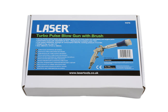 Laser Tools 7474 Turbo Pulse Blow Gun with Brush