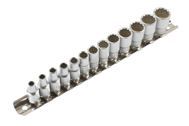 Laser Tools 7590 Bi-Hex Standard Socket Set 1/4"D 13pc