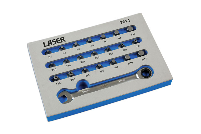 Laser Tools 7614 Low Profile Bit Set 22pc
