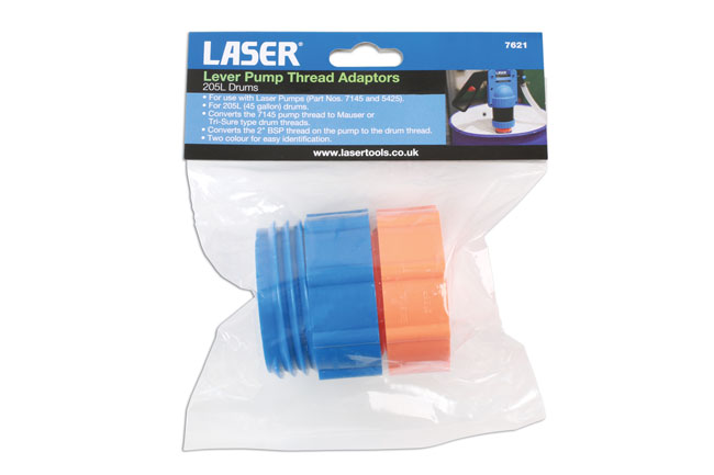 Laser Tools 7621 Lever Pump Thread Adaptors 2pc