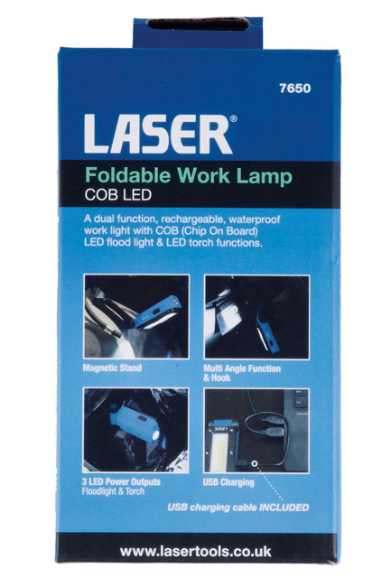 Laser Tools 7650 Foldable Work Lamp - COB & LED