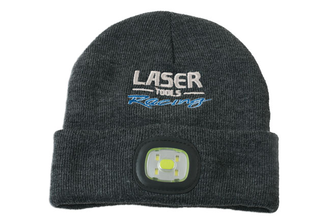 Laser Tools 7677 Laser Tools Racing Beanie Hat Front/Rear Rechargeable Light