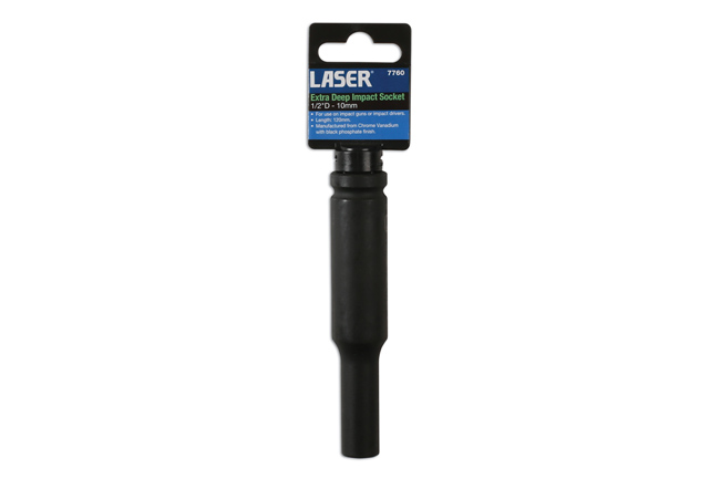 Laser Tools 7760 Extra Deep Impact Socket 1/2"D 10mm