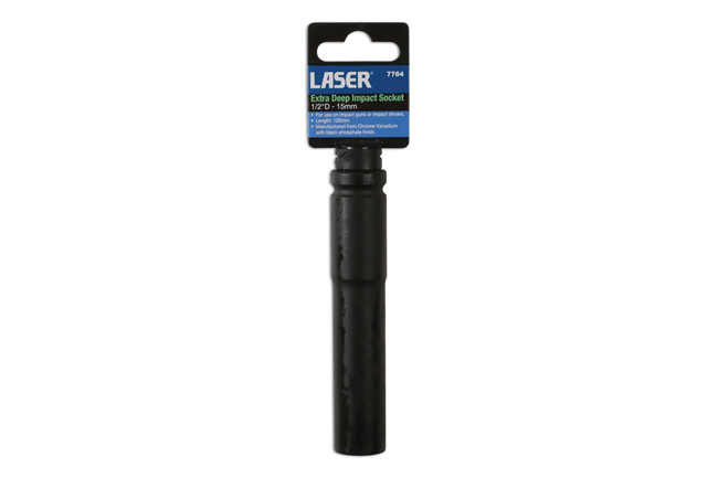 Laser Tools 7764 Extra Deep Impact Socket 1/2"D 15mm