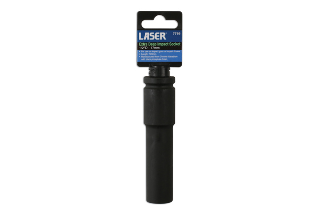 Laser Tools 7765 Extra Deep Impact Socket 1/2"D 17mm