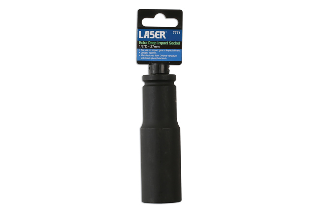 Laser Tools 7771 Extra Deep Impact Socket 1/2"D 27mm