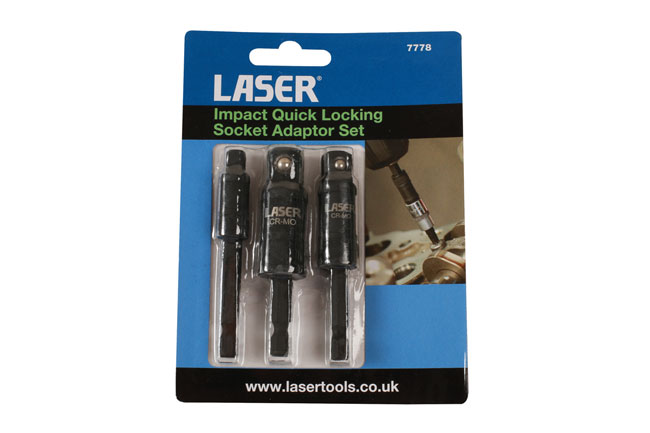Laser Tools 7778 Impact Quick Locking Socket Adaptor Set 75mm 3pc