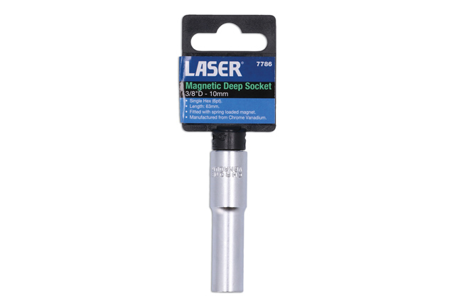 Laser Tools 7786 Magnetic Deep Socket 3/8"D 10mm