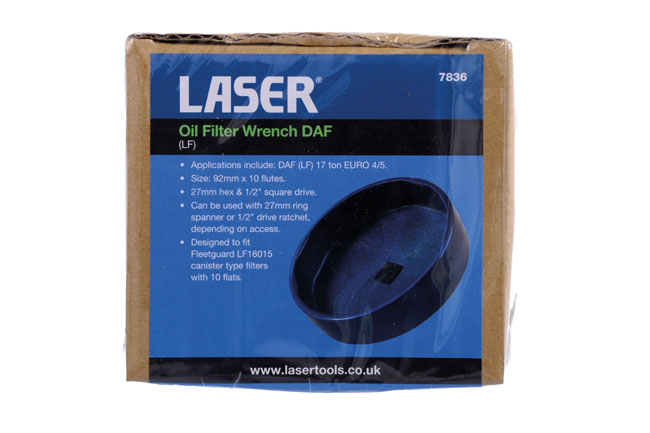 Laser Tools 7836 Oil Filter Wrench - for DAF (LF)