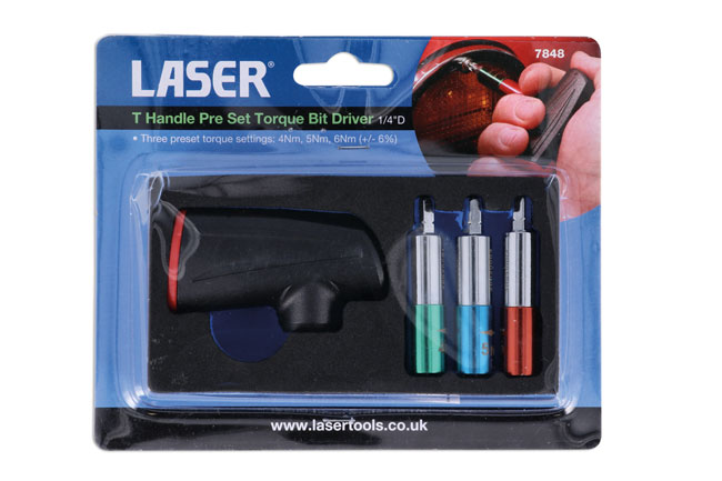 Laser Tools 7848 T-Handle Pre Set Torque Bit Driver
