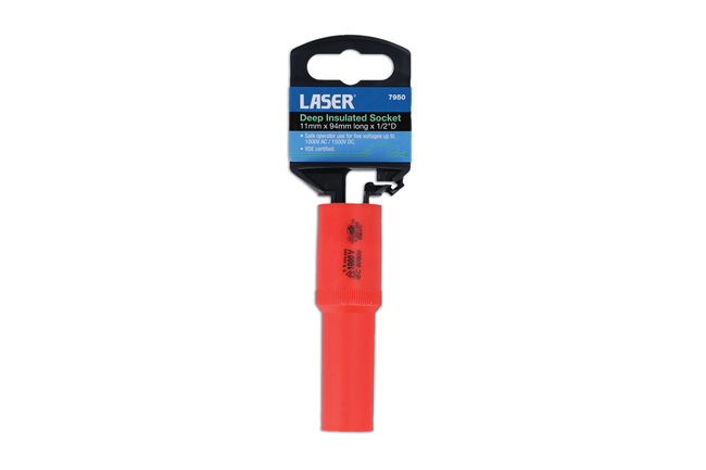 Laser Tools 7950 Deep Insulated Socket 1/2"D 11mm