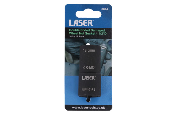 Laser Tools 8014 Double Ended Damaged Wheel Nut Socket 18.5-19.5mm