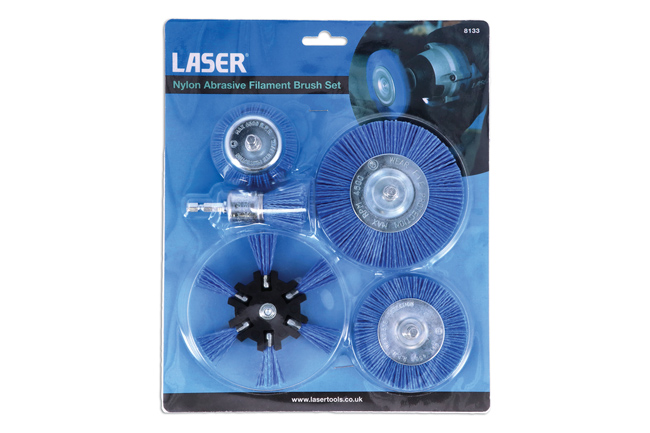 Laser Tools 8133 Nylon Abrasive Filament Brush Set