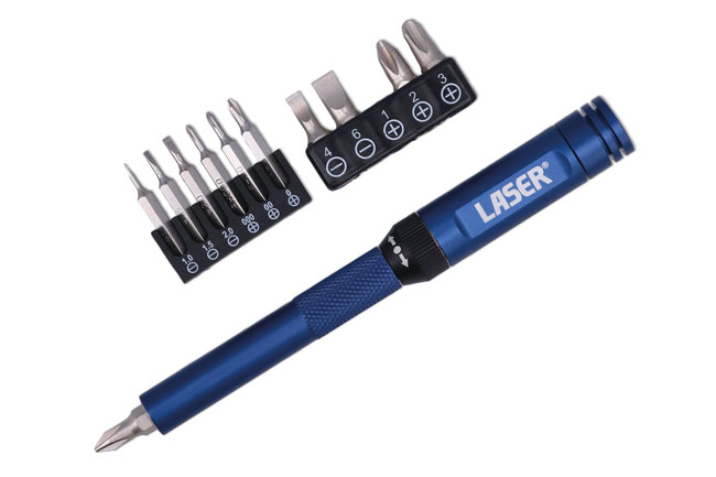 Laser Tools 8244 Ratchet Screwdriver for Standard & Precision Bits