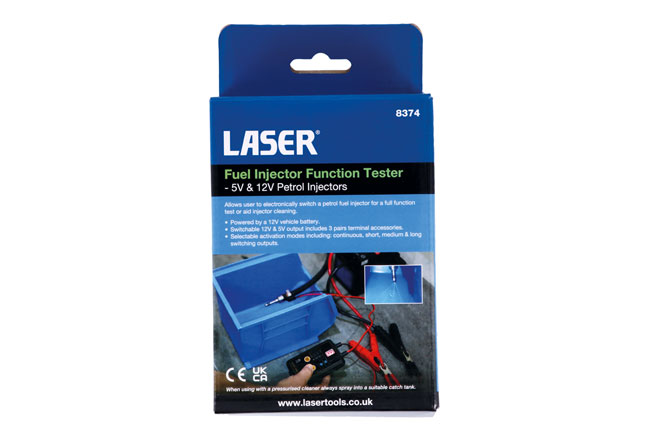 Laser Tools 8374 Fuel Injector Function Tester - 5V & 12V Petrol Injectors
