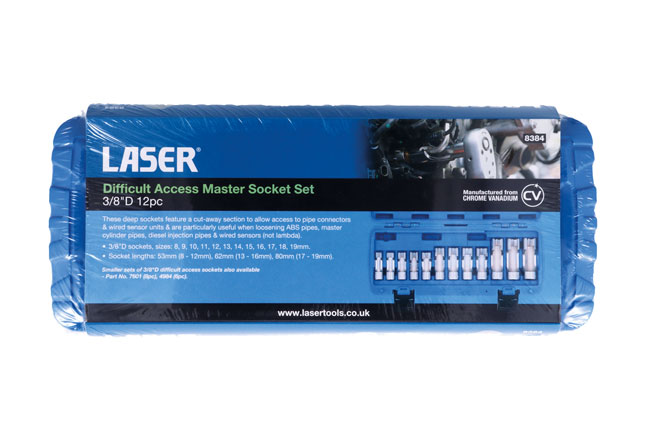 Laser Tools 8384 Difficult Access Master Socket Set 3/8"D 12pc