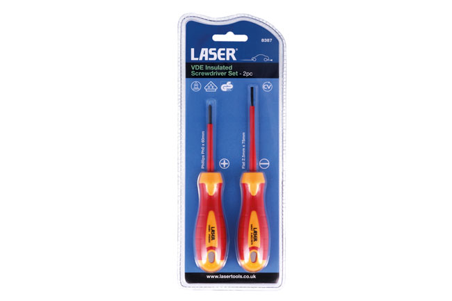 Laser Tools 8387 VDE Insulated Screwdriver Set 2pc