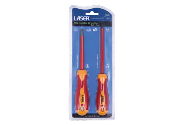 Laser Tools 8388 VDE Insulated Screwdriver Set 2pc