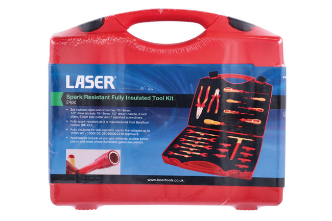Laser Tools 8509 Spark Resistant Fully Insulated Tool Kit 24pc