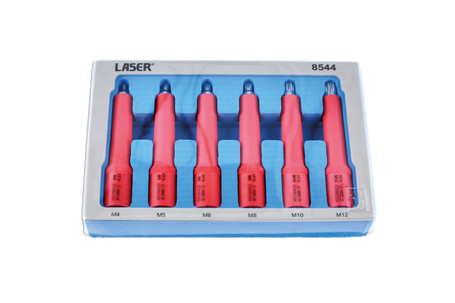 Laser Tools 8544 Insulated Spline Bit Socket Set 3/8"D 6pc