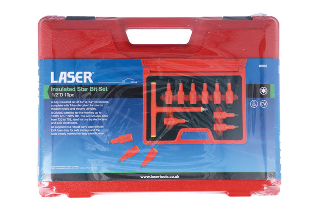 Laser Tools 8560 Insulated Star Bit Set 1/2"D 10pc