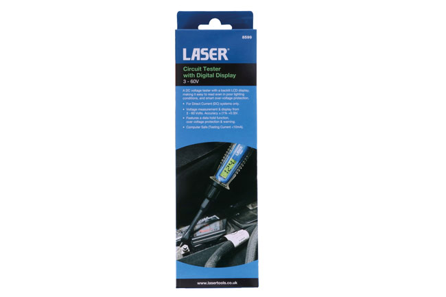 Laser Tools 8599 Circuit Tester with Digital Display 3 – 60V