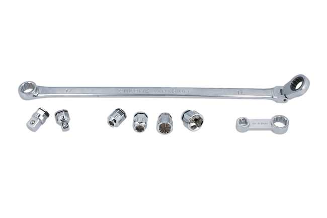 Laser Tools 8662 Extra Long Flexible Ratchet Wrench/Socket Set 16pc