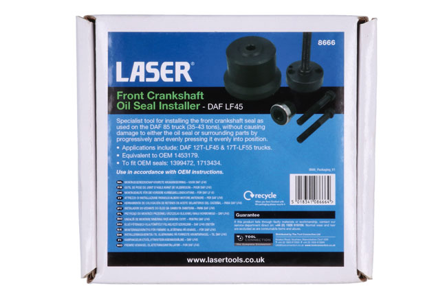 Laser Tools 8666 Front Crankshaft Oil Seal Installer – for DAF LF45