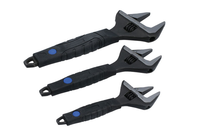 Laser Tools 8676 Wide Mouth Adjustable Wrench Set 3pc