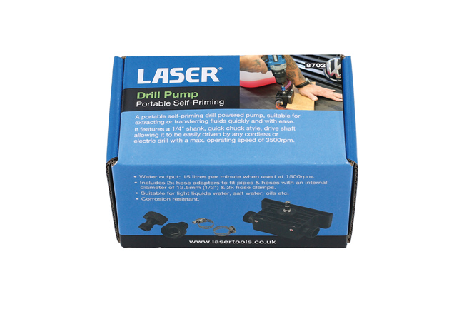 Laser Tools 8702 Portable Self-Priming Drill Pump