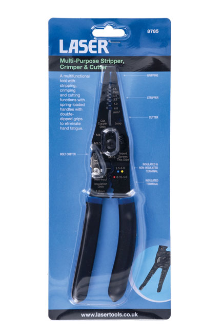 Laser Tools 8785 Multi-Purpose Stripper, Crimper & Cutter