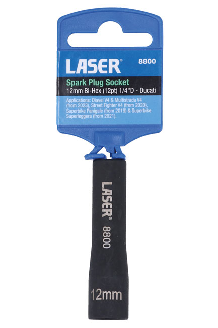 Laser Tools 8800 Spark Plug Socket - 12mm Bi-Hex (12pt) Ducati