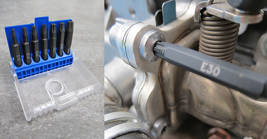 Extractor set for damaged Torx fasteners