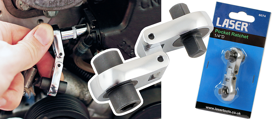 Handy 1/4"drive dual pocket ratchet from Laser Tools