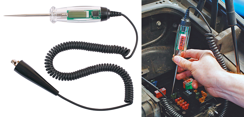 Useful circuit tester with easy to read digital display