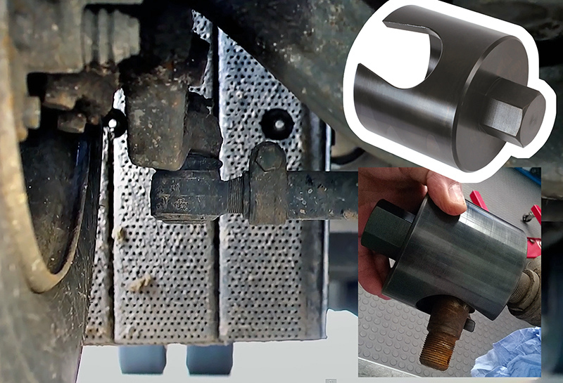 Unique HGV track rod end removal tool from Laser