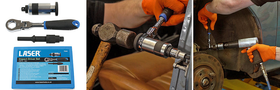 New impact driver from Laser Tools protects your hand and can be used with an air hammer 