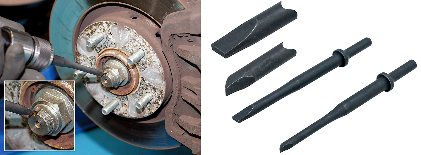 Axle staked nut airchisel punch set Laser Tools