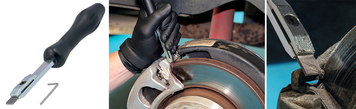 Remove heavy corrosion from brake discs and calipers quickly and easily with this new brake disc lip removal tool 