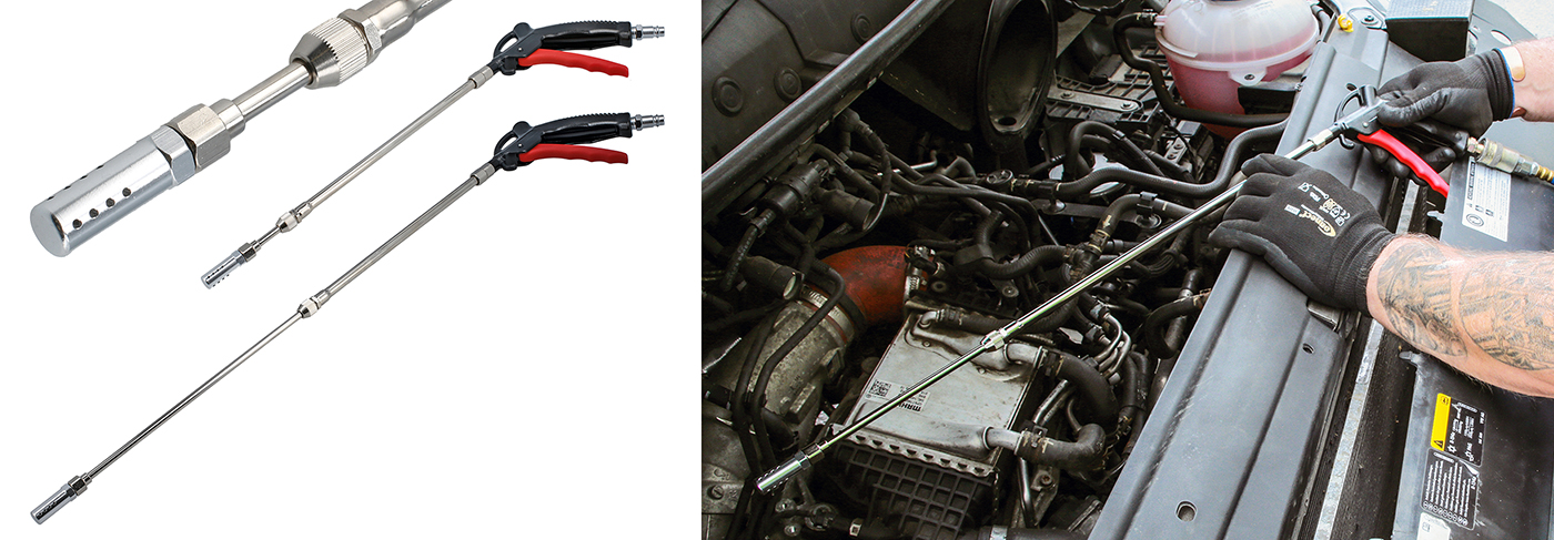 Laser’s new Extendable Side-Hole Air Blow Gun — reach deeper, clean faster