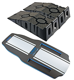 New heavy duty plastic car ramps and versatile under car body board 