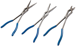 Enjoy easy access in difficult areas with these double-jointed, long-reach pliers