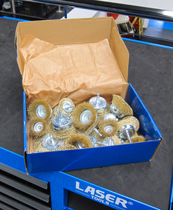 Comprehensive assorted wire brush set from Laser Tools 