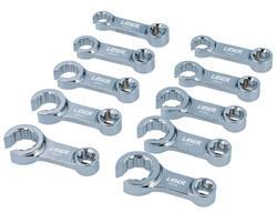 Use a torque wrench on flare nuts and wired sensors with this adaptor set from Laser Tools 