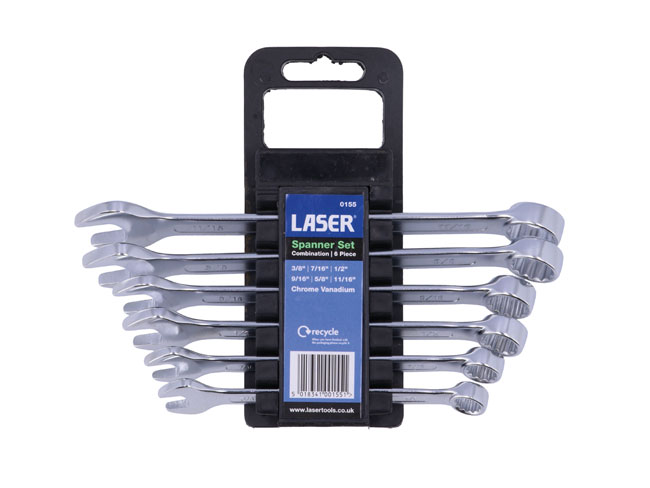Laser Tools 0155 AF Combination Spanner Set 3/8" - 11/16" 6pc