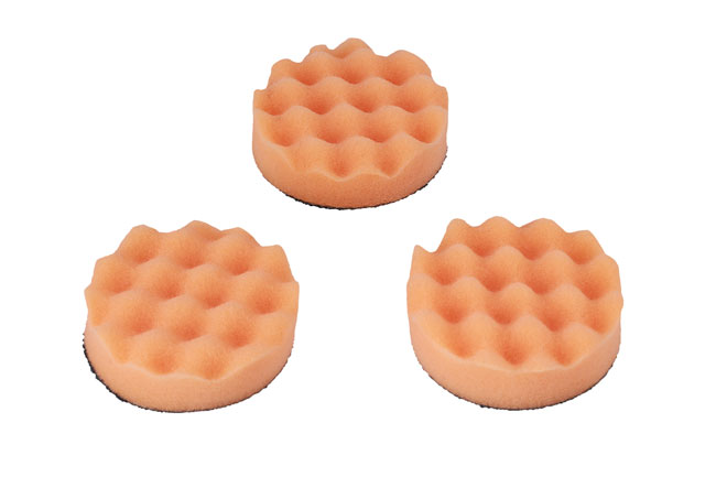 Laser Tools 32277 Polishing Corrugated Velcro Orange Pad 3pc