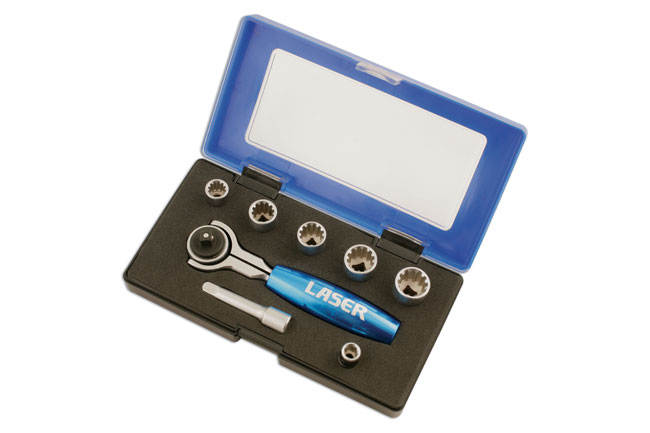 Laser Tools 5530 Alldrive® Socket Set 1/4"D 8pc