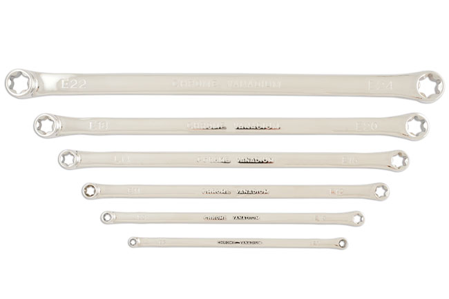 Laser Tools 5580 Extra Long Star Ring Spanner Set 6pc