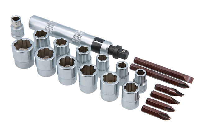 Laser Tools 6219 Damaged Nut and Screw Remover Set 3/8"D 20pc