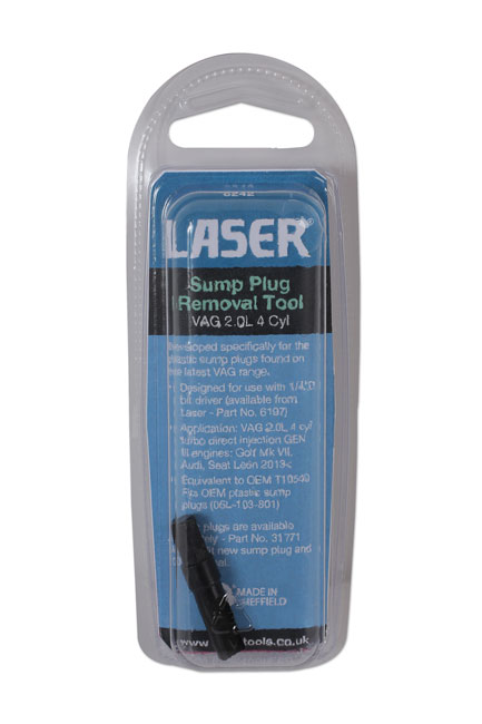 Laser Tools 6242 Sump Plug Removal Tool - for VW Group 2L 4 Cyl
